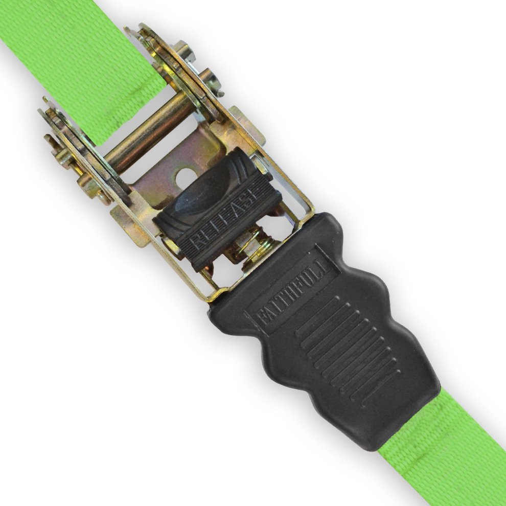 Faithfull Ratchet Tie-Downs 5m x 25mm Green 4 Piece
