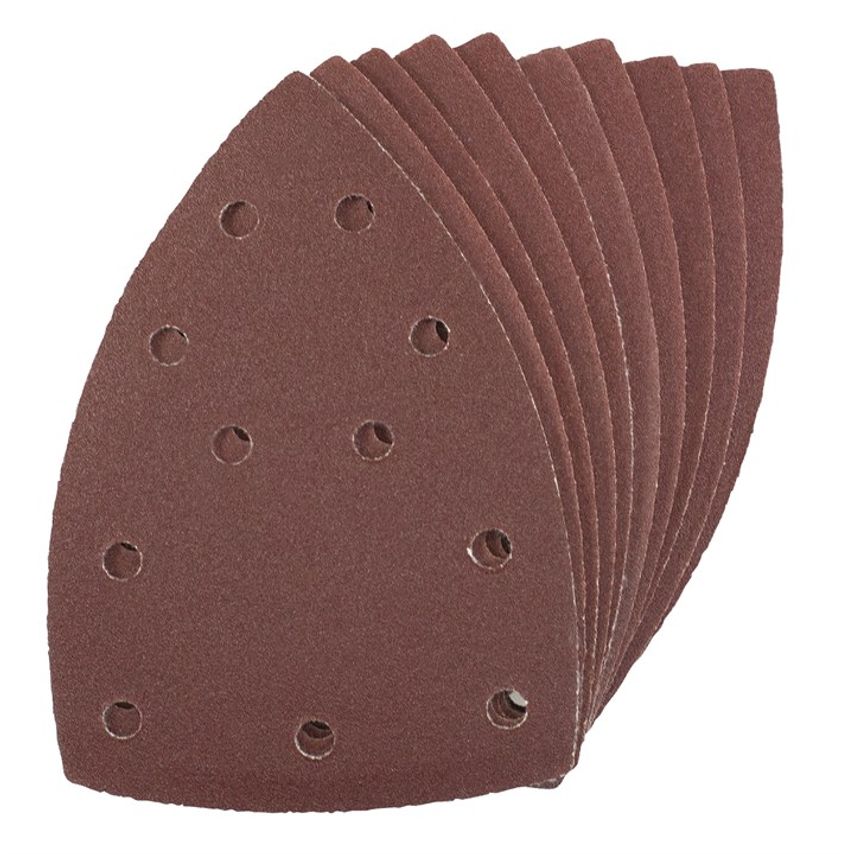 Amtech Pack of 10 P240 grit hook and loop delta sanding sheets