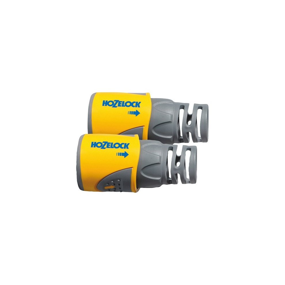 Hozelock 2050 Hose End Connector Plus for Ø12.5-15mm (1/2-5/8in) Hose (Twin Pack)