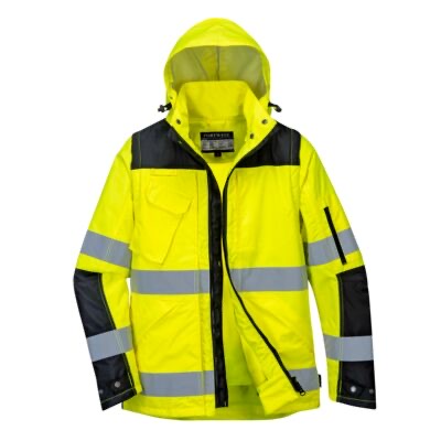 Portwest Hi-Vis 3-in-1 Contrast Winter Pro Jacket Yellow/Black - L