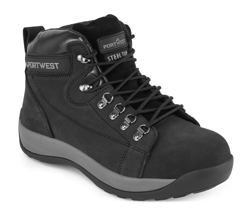 Portwest Steelite Mid Cut Nubuck Boot SB HRO Black - Size 42