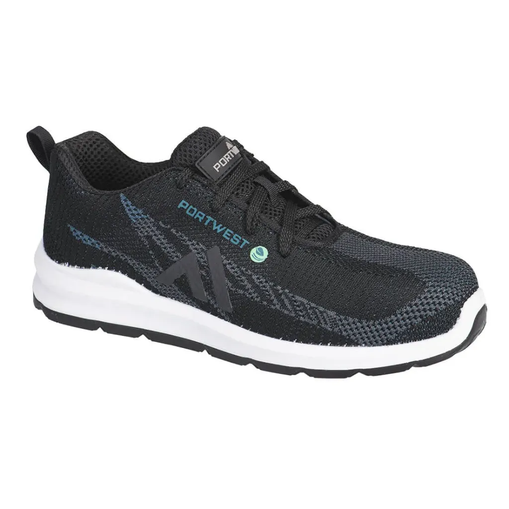 Portwest Composite Flynite Trainer S1PS SR FO Black/Blue - Size 41