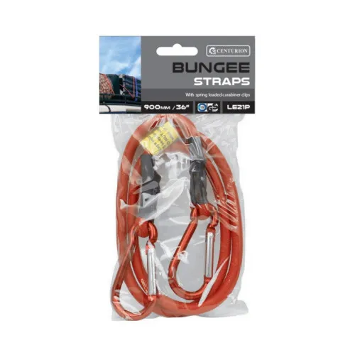 Centurion Bungee Strap With Carabiner Clips, 36"