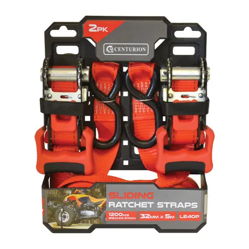 Centurion Sliding Ratchet Tie Down - 1200kg Breaking Strength - 5m - Retail