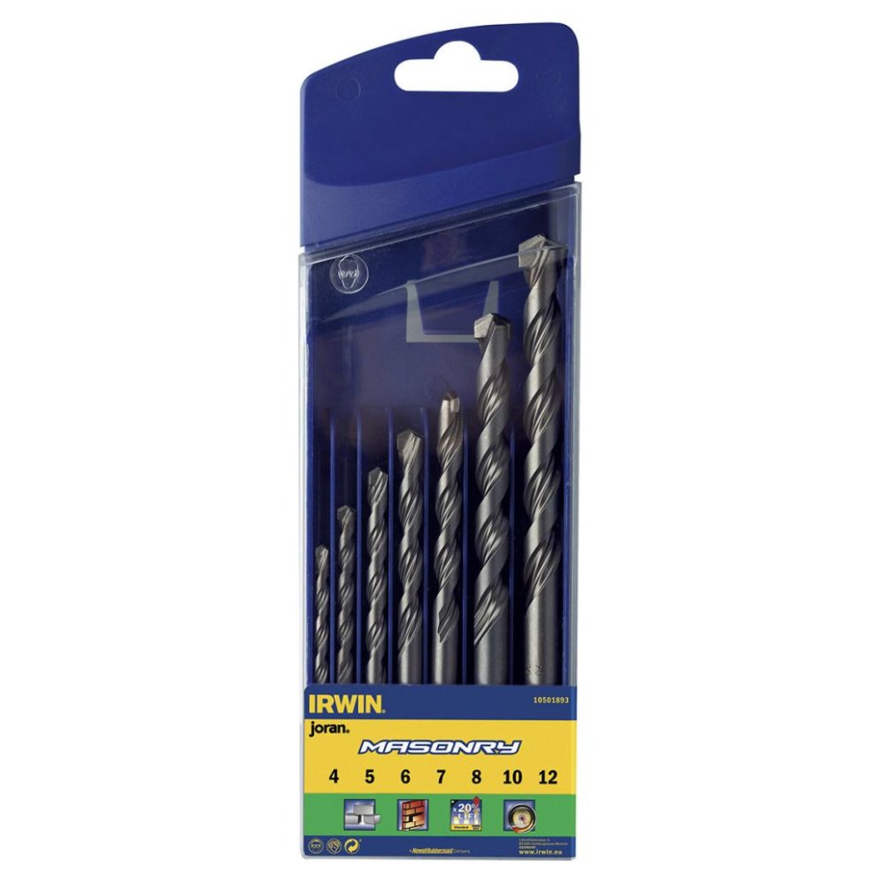 Irwin Masonry Drill Bit Set, 7 Piece