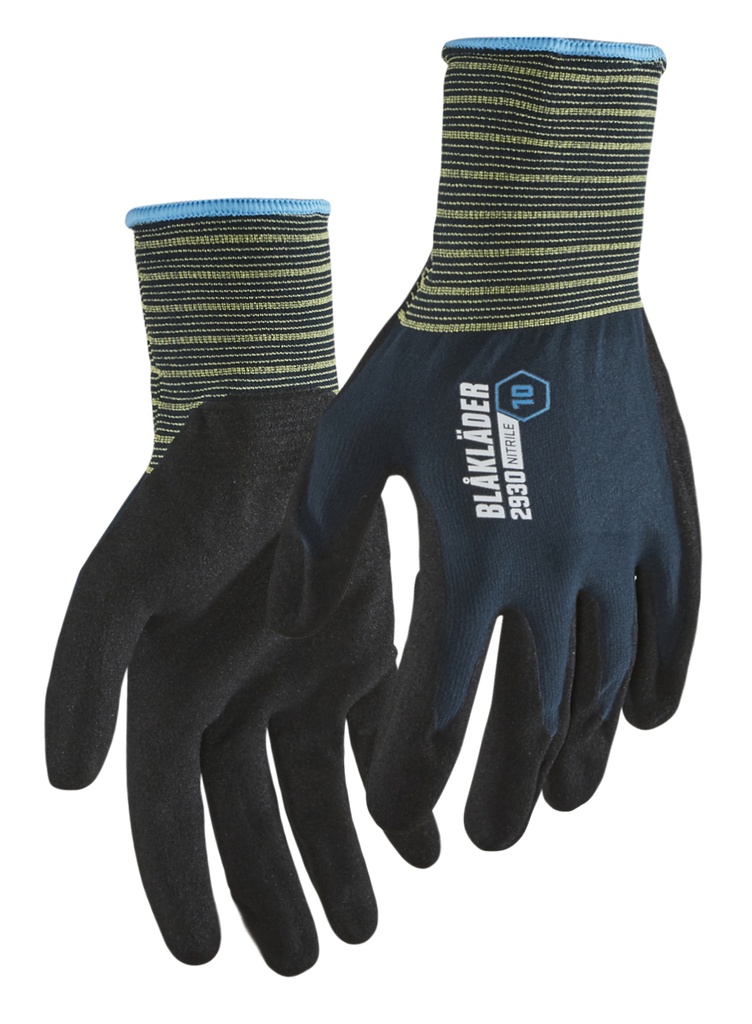 Blaklader Nitrile-Dipped Work Gloves Dark Navy Blue - Size 10