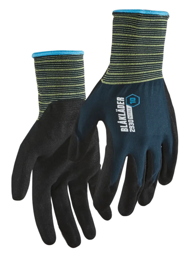 Blaklader Nitrile-Dipped Work Gloves Dark Navy Blue - Size 9
