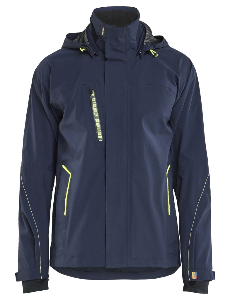 Blaklader Shell Jacket Stretch Dark Navy Blue/Hi-Vis Yellow - M