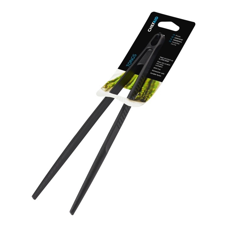 Chef Aid Nylon Tongs Black