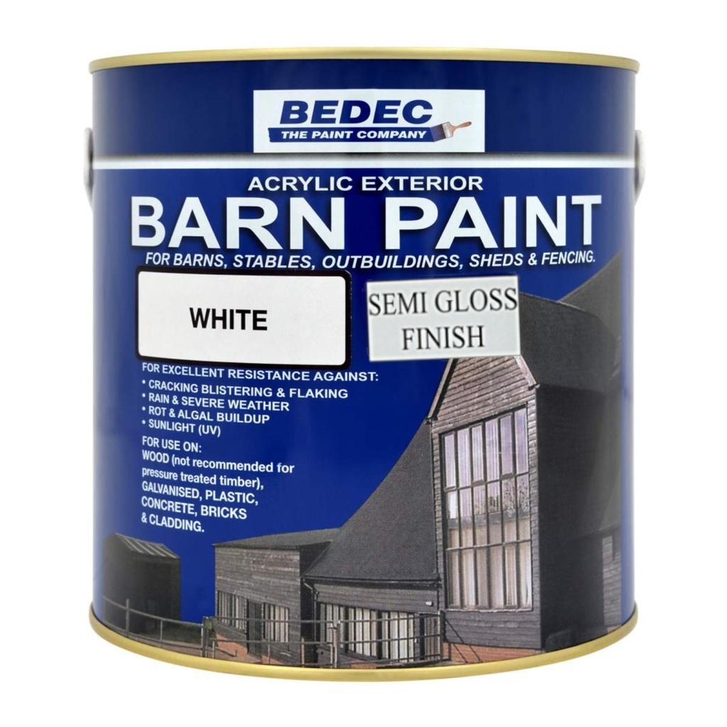 [28410] Bedec Barn Paint Semi-Gloss White 2.5L