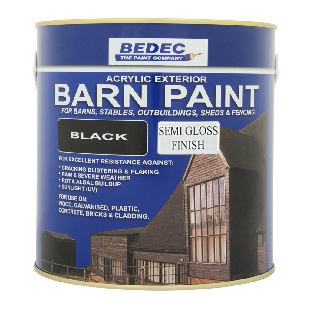 Bedec Barn Paint Semi-Gloss Black 2.5L