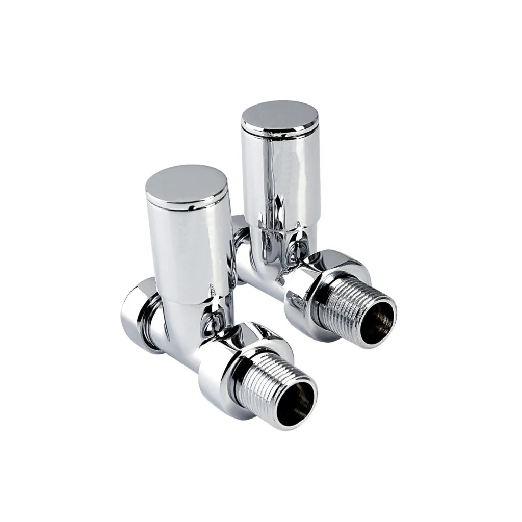Intatec 15mm Straight Modern Chrome Radiator Valve (Pair) 1024CP