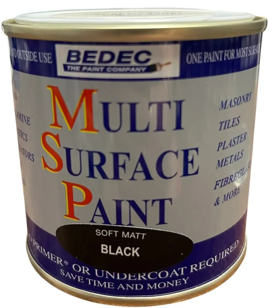 Bedec Multi Surface Paint Matt Black 250ml