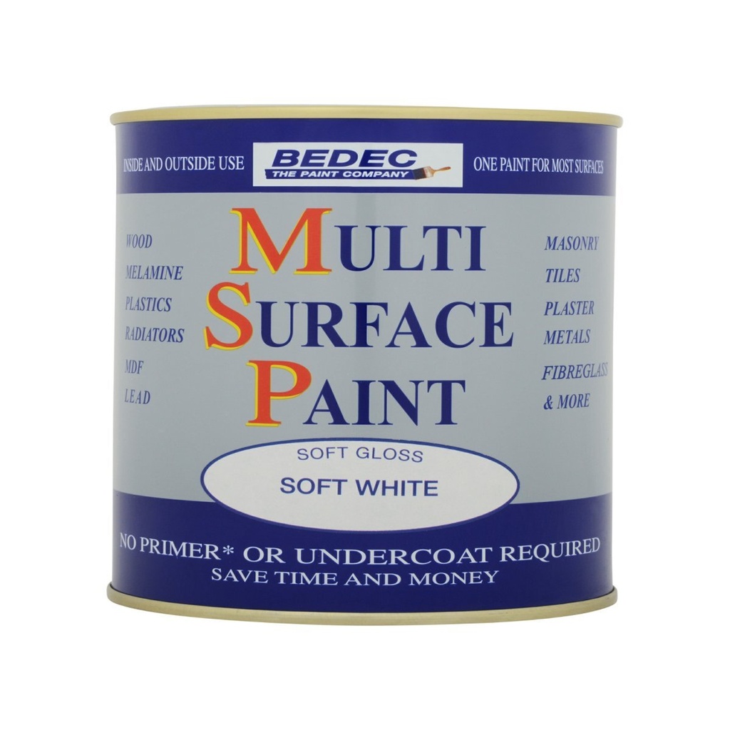 [28160] Bedec Multi Surface Paint Gloss Soft White 250ml