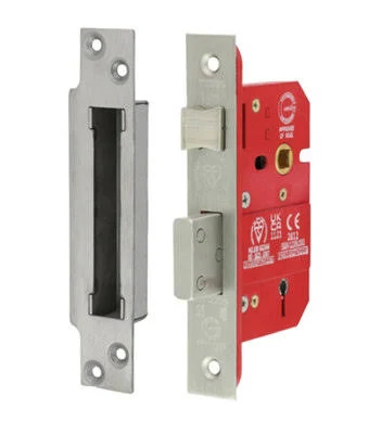 Sichern BS3621 5 Lever Sash Lock CE/Certifire/FD, 63mm - Satin Stainless
