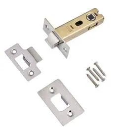 Sichern Architectural (H/D) Tubular Latch Bolt Through CE Certified (Dual Finish Plate), 76mm - Chrome/ Satin Chrome
