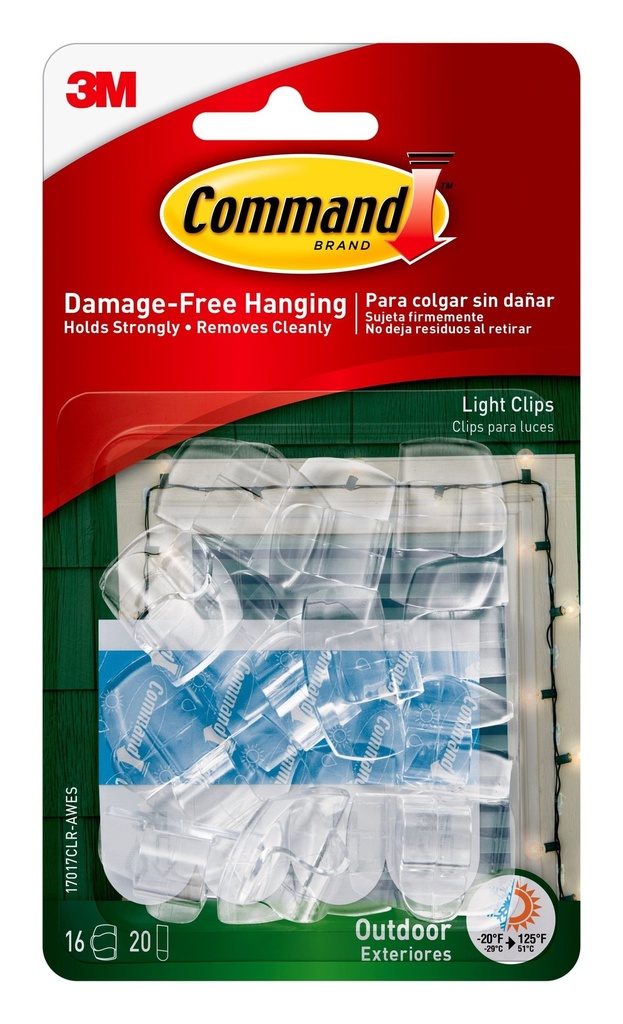 Command Outdoor Light Clips (16 Pack) 17017CLR-AWES