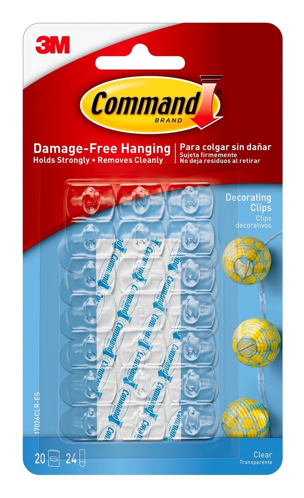 Command Clear Decorating Clips (20 Pack) 17056CLR