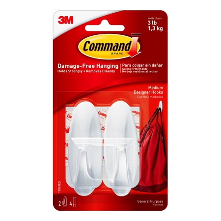 Command Designer Medium Hooks 1.3kg (2 Pack) 17081