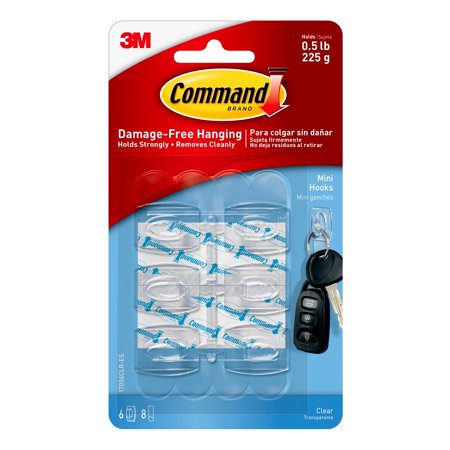 Command Mini Clear Hooks 225g (6 Pack) 17006CLR