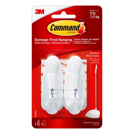 Command Medium Wire Hooks 1.3kg (2 Pack) 17068
