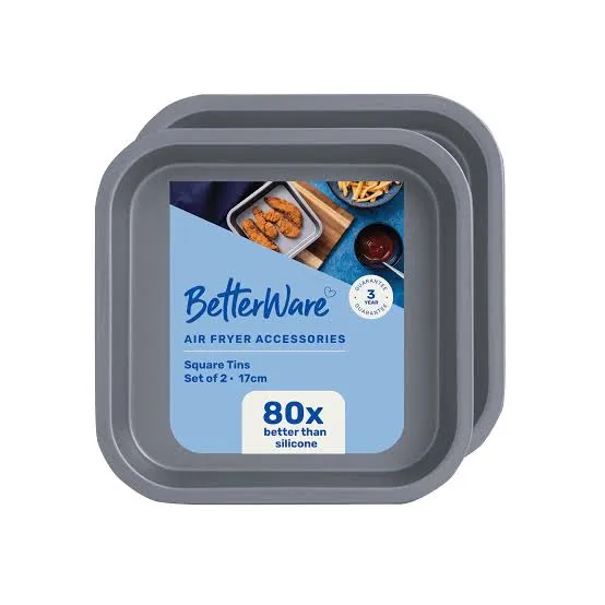 Betterware Airfryer 17cm Square Tin Set of 2