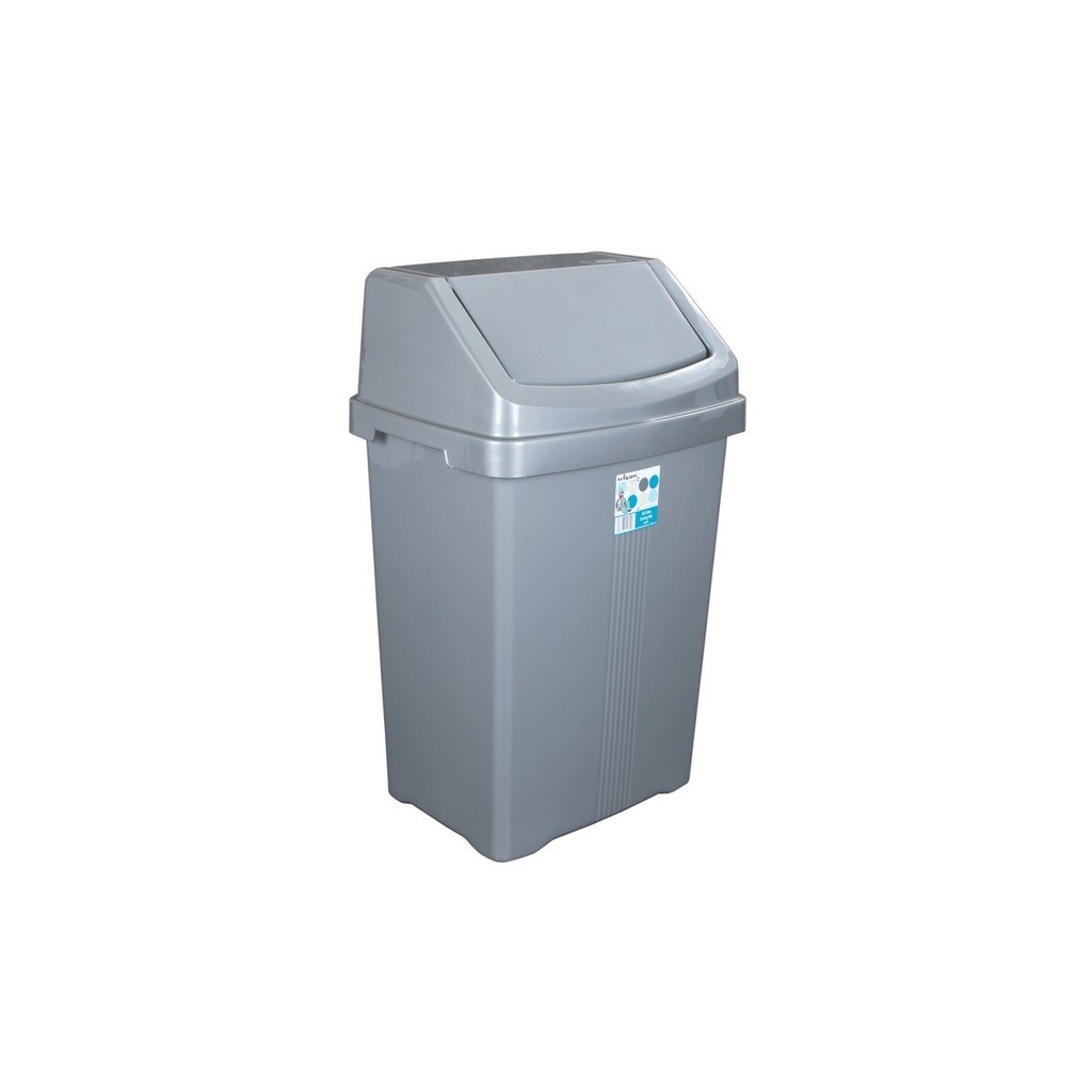 Casa 50L Swing Bin Silver