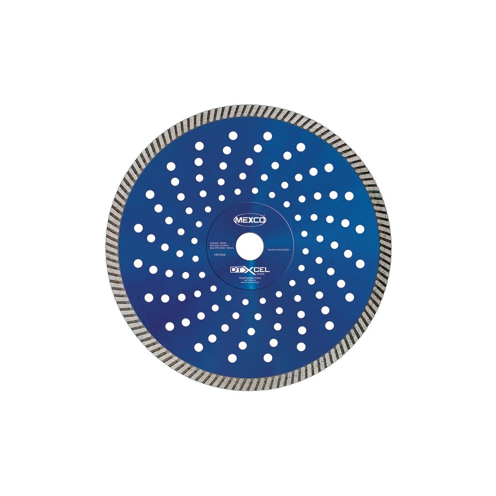 [MEXDTXL23022] Mexco XCEL Grade Dual Purpose Turbo Diamond Blade 230 x 22mm