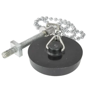 [EP-200764-PAC] P1 Pre-Pack Basin Poly Plug, Chain & Stay 12" 1.1/2" Black PK1