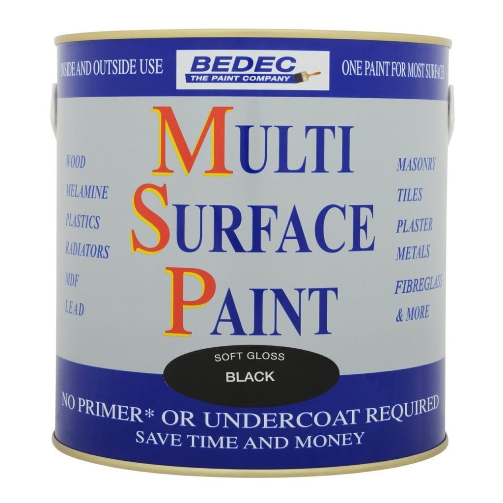 Bedec Multi Surface Paint Gloss Black 2.5L
