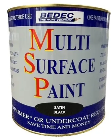 Bedec Multi Surface Paint Satin Satin Black 2.5L