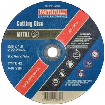 [FAI23018MDC] Faithfull Depressed Centre Stainless Steel Cutting Disc 230 x 1.8 x 22.23mm