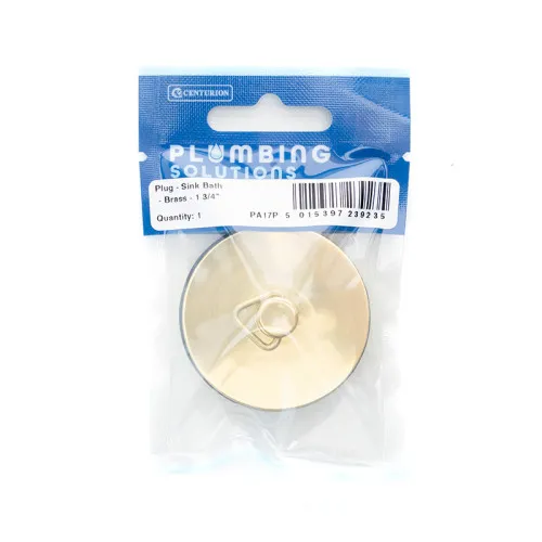 [PA17P] Centurion Sink & Bath Plug - Brass - 1 3/4"