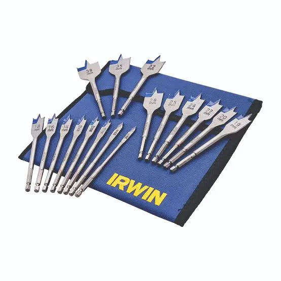 [IRWIW4041002] Irwin Blue Groove 4X Flat Bit Set, 17 Piece