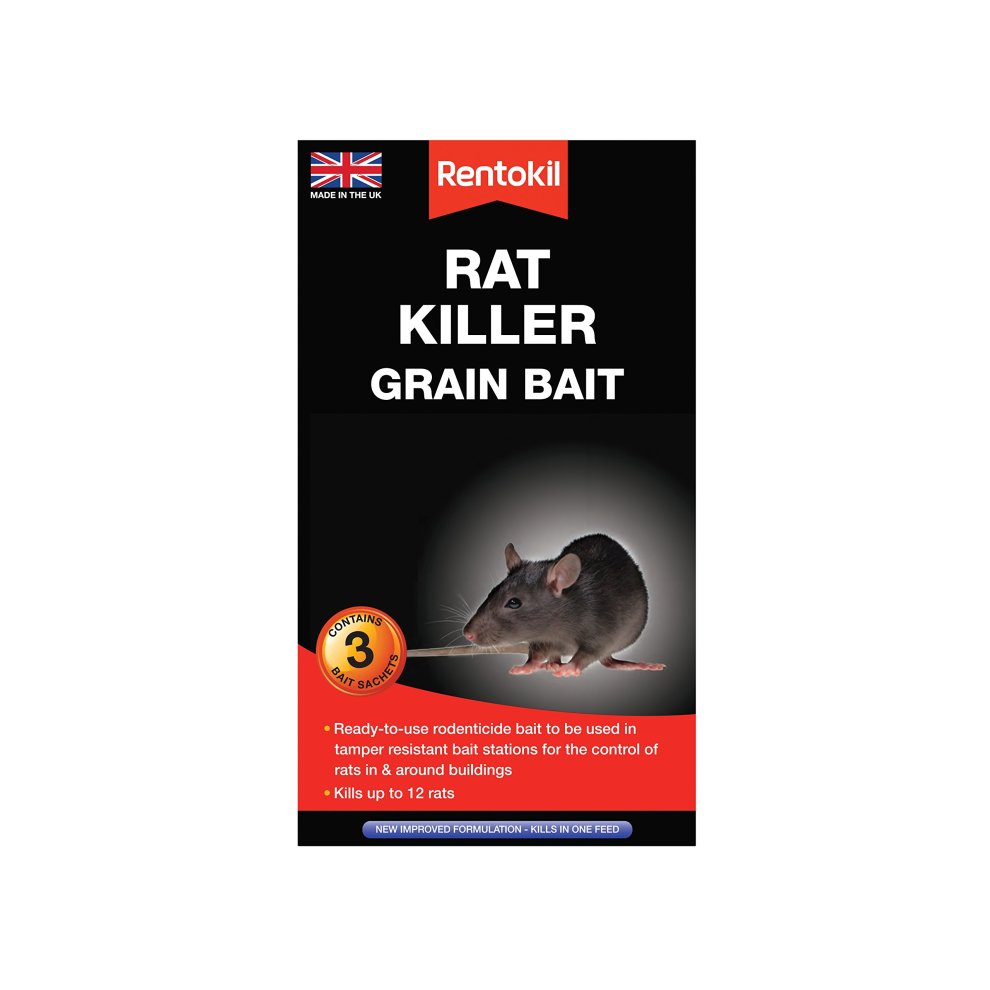 Rentokil Rat Killer Grain Bait 50g 3pk
