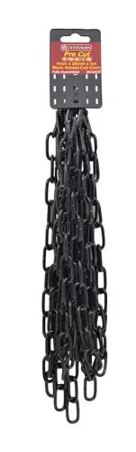 Centurion Steel Welded Straight Link Pre Cut Chain, Black, 4mm x 26mm x 5m