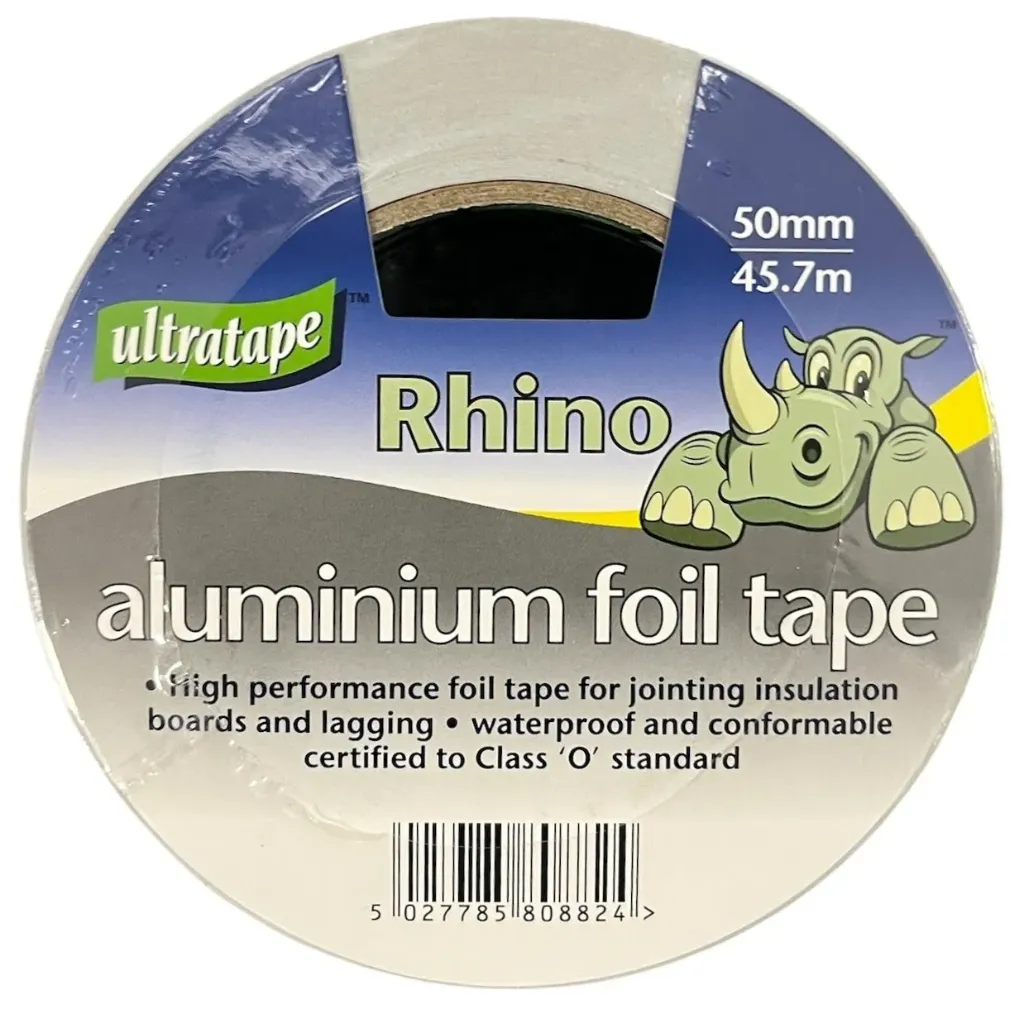 Ultra Tape 50mm x 45.7m Aluminium Tape Rhino Label