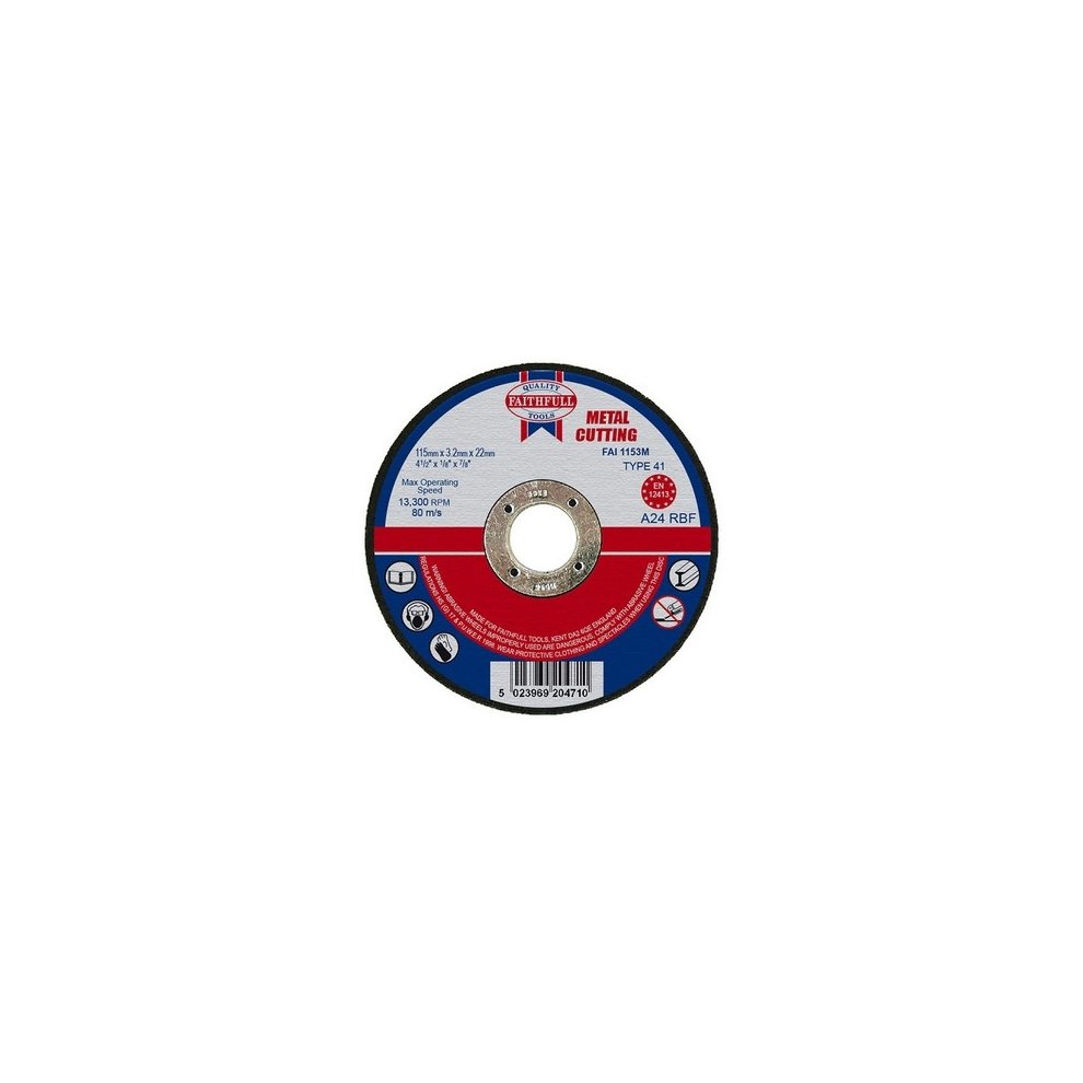 [FAI1153M] Faithfull Metal Cut Off Disc 115 x 3.2 x 22.23mm