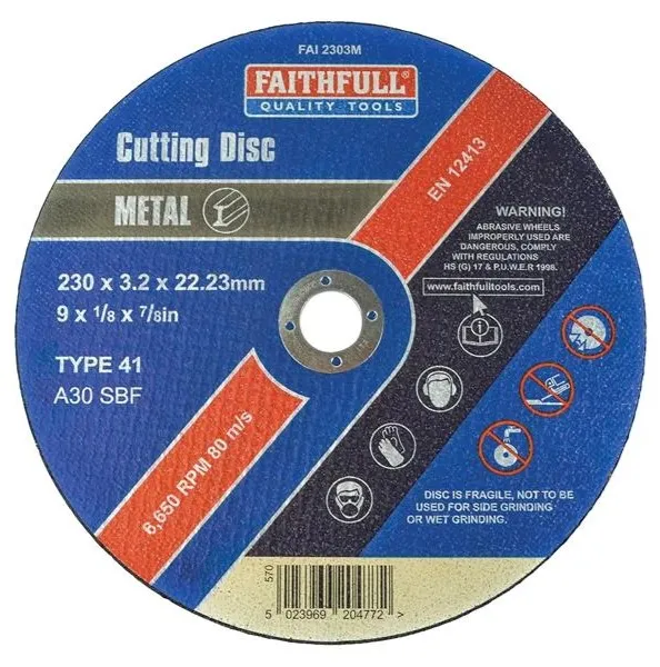 Faithfull Metal Cut Off Disc 230 x 3.2 x 22.23mm