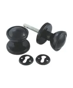 Sichern Plastic Rim/Mortice Knob Set 53mm - Black