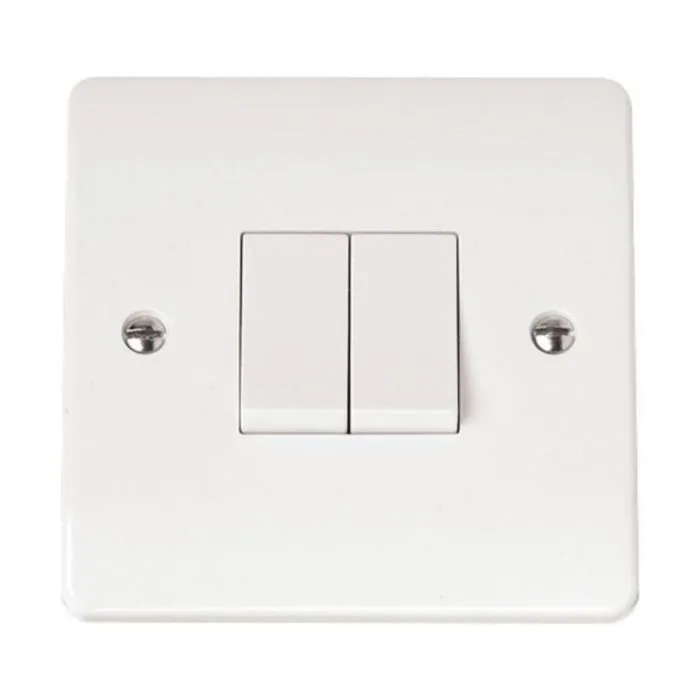 Click CMA012 Plateswitch 2G 2W 10A White