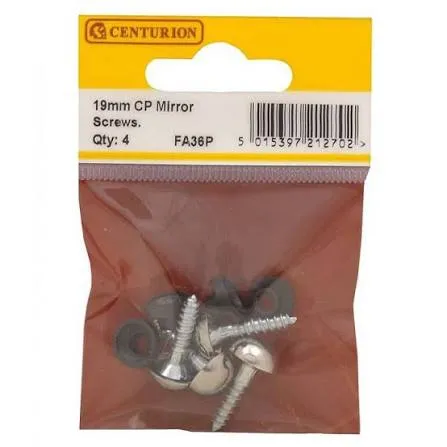 [FA36P] Centurion 19mm x 8 CP Dome Mirror Screws (4 Pack)
