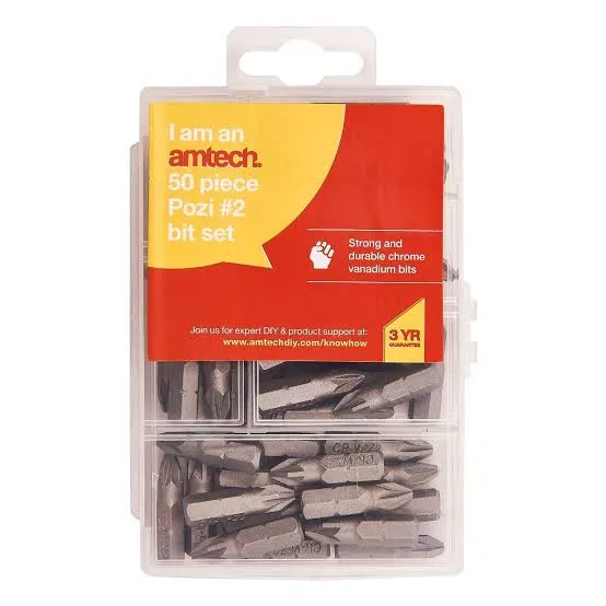 Amtech 50 Piece No.2 Pozi Drive Bit Set