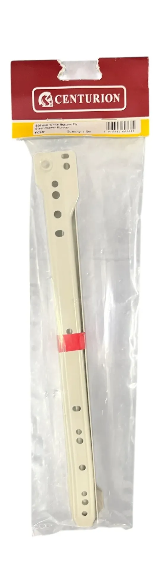 Centurion 350mm White Bottom Fix Steel Drawer Runner