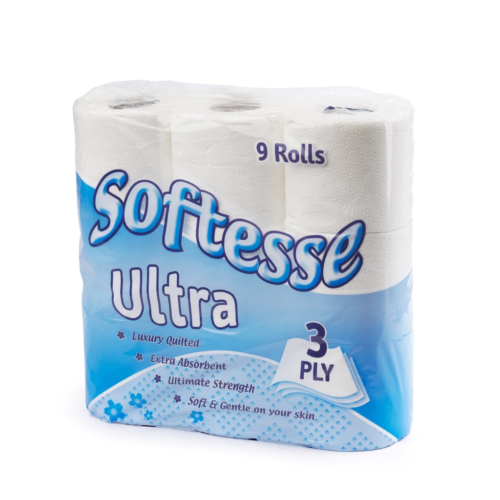 [365877] Softesse 3 Ply Ultra White Toilet Rolls