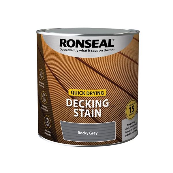 Ronseal Quick Drying Decking Stain Rocky Grey 2.5L
