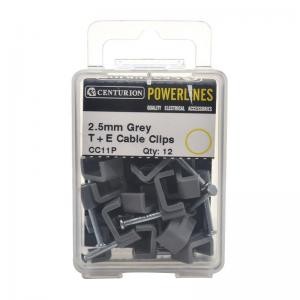 [CC11P] Centurion 2.5mm T+E Grey Cable Clips (12 Pack)