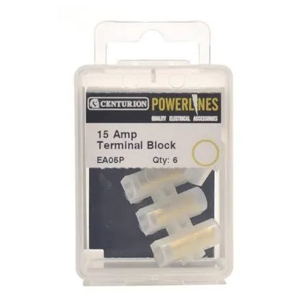 [EA05P] Centurion 15 Amp Terminal Block - 6 Way