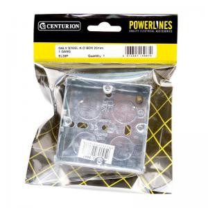 [El39P] Centurion 1 Gang 25mm Deep Galvanised Steel Box