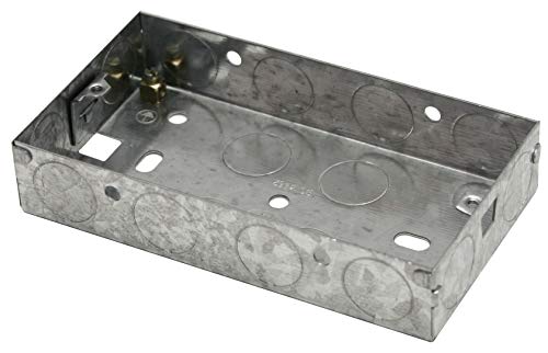 [EL40P] Centurion 2 Gang 25mm Deep Galvanised Steel Box